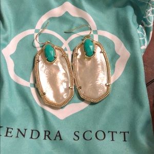 Darcy KS earrings in ivory pearl and turquoise